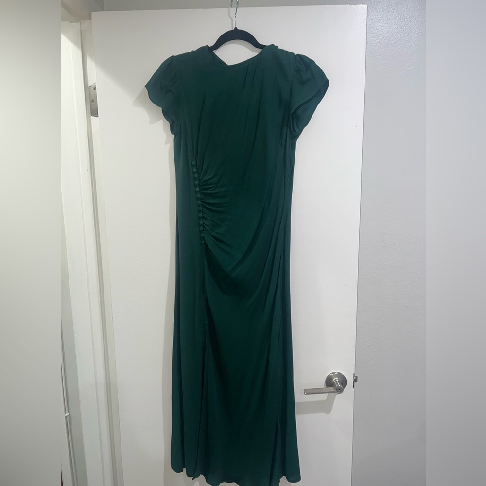 Reformation Women’s Frasier Short-Sleeve Dress in Green!